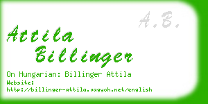 attila billinger business card